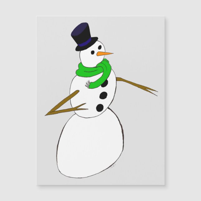 ein Schneemann Magnetkarte (Vorderseite)