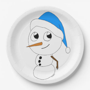 ein Schneemann Pappteller