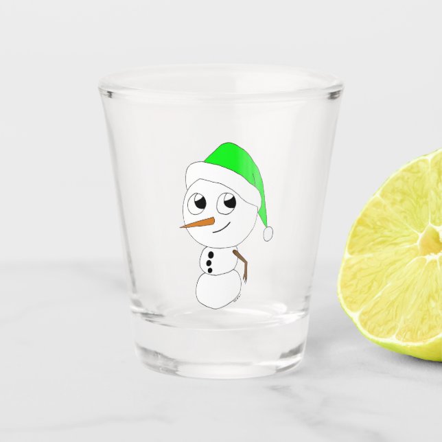 ein Schneemann Schnapsglas (Vorderseite)