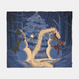 Ein Schneemann-Weihnachten Fleecedecke