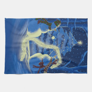 Ein Schneemann-Weihnachten Geschirrtuch