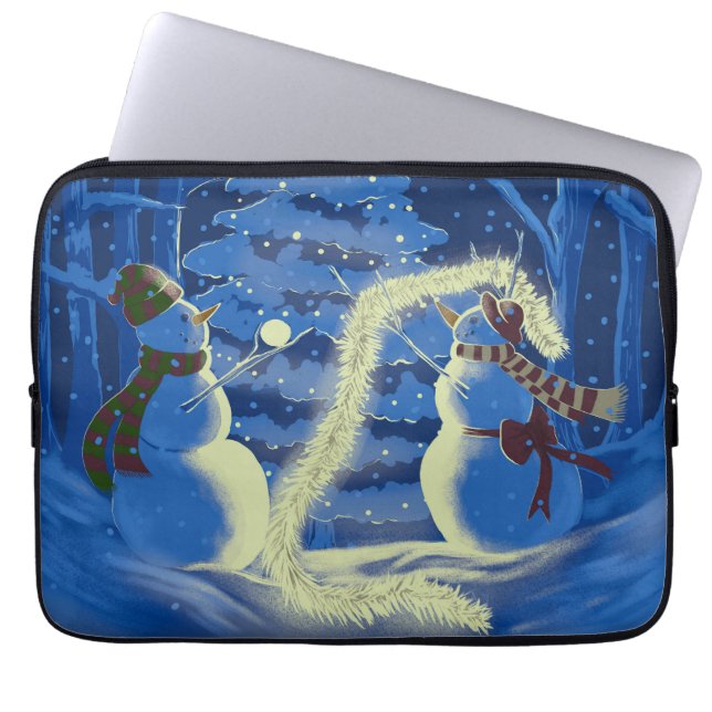 Ein Schneemann-Weihnachten Laptopschutzhülle (Vorderseite)