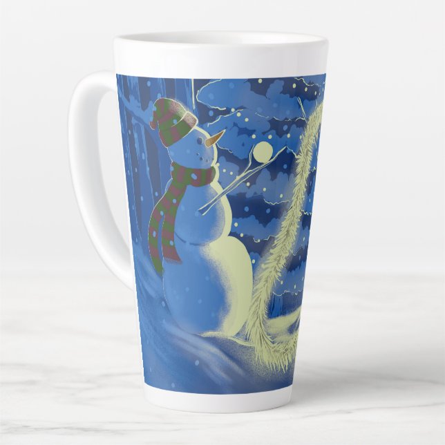 Ein Schneemann-Weihnachts-Latte-Mug Milchtasse (Linke Ecke)