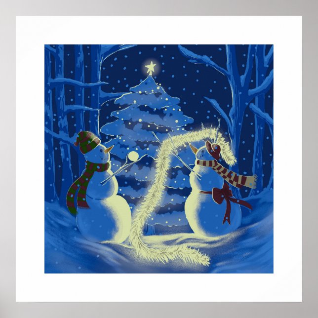 Ein Schneemann-Weihnachtsposter Poster (Vorne)