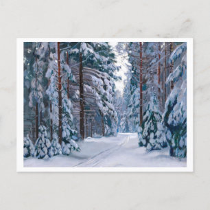 Ein schneesicherer Weg im Wald Postkarte