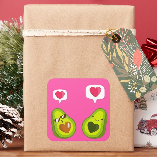 EIN SCHNELLER AVOCADO-STICKER QUADRATISCHER AUFKLEBER (Feiertag)