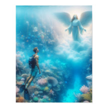 Ein Schnorchler erstaunt, einen Engel in einem Rif