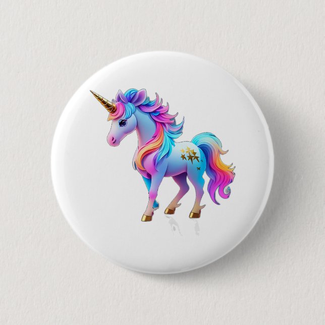Ein schöner Einhornaufkleber 1 Button (Vorderseite)