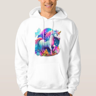 Ein schöner Einhornaufkleber Hoodie