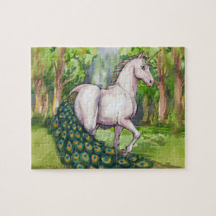 Ein schöner Einhornpfaug Puzzle