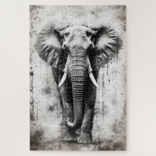 ein schöner Elefant als Rätsel Puzzle