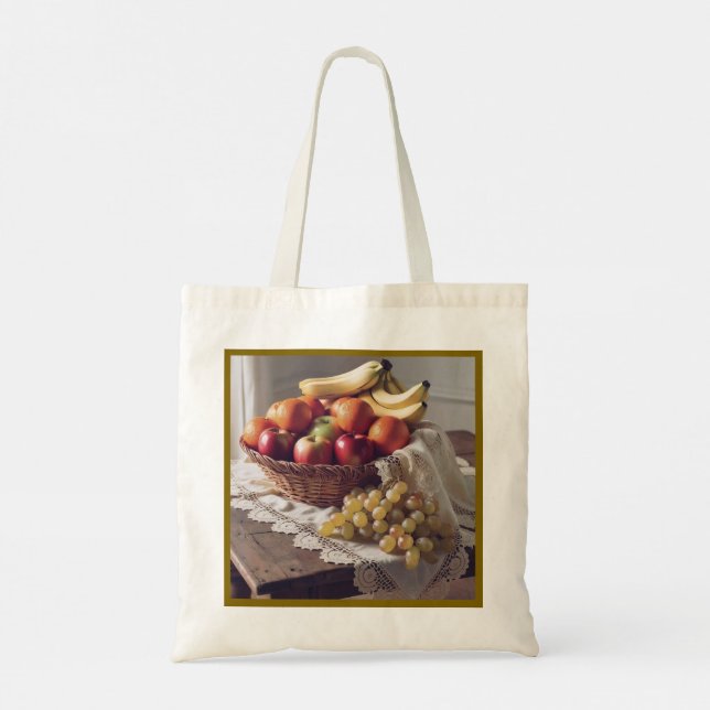 Ein schöner Obstkorb-Design-Tote-Beutel Tragetasche (Rückseite)