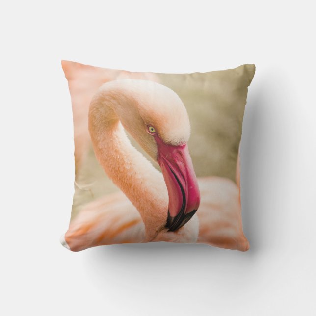 Ein schöner rosa Flamingo Kissen (Vorderseite)