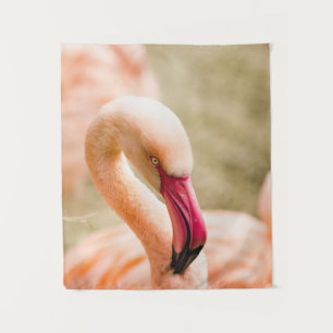 Ein schöner rosa Flamingo Wandteppich