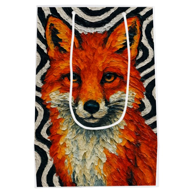 Ein schöner roter Fuchs Mittlere Geschenktüte (Rückseite)