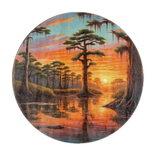 Ein schöner Sonnenuntergang auf der Bucht Schneidebrett
