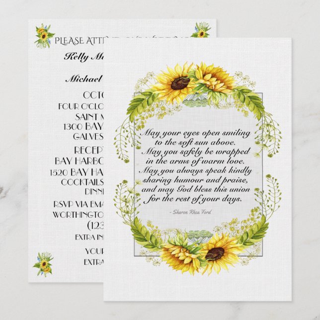 Ein schöner Tag für eine Hochzeit - Einladung (Vorne/Hinten)