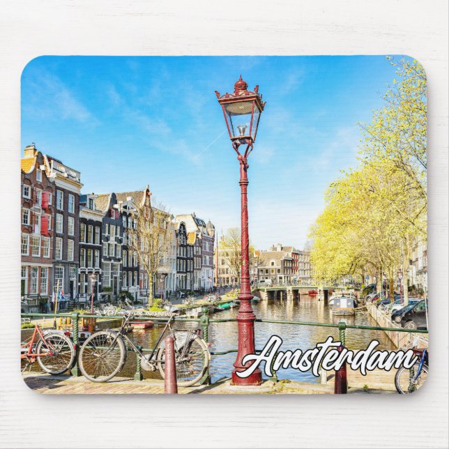 Ein schöner Tag in Amsterdam, Niederlande Mousepad (Vorne)