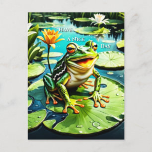 Ein schöner Tag-Leap-Frosch Postkarte