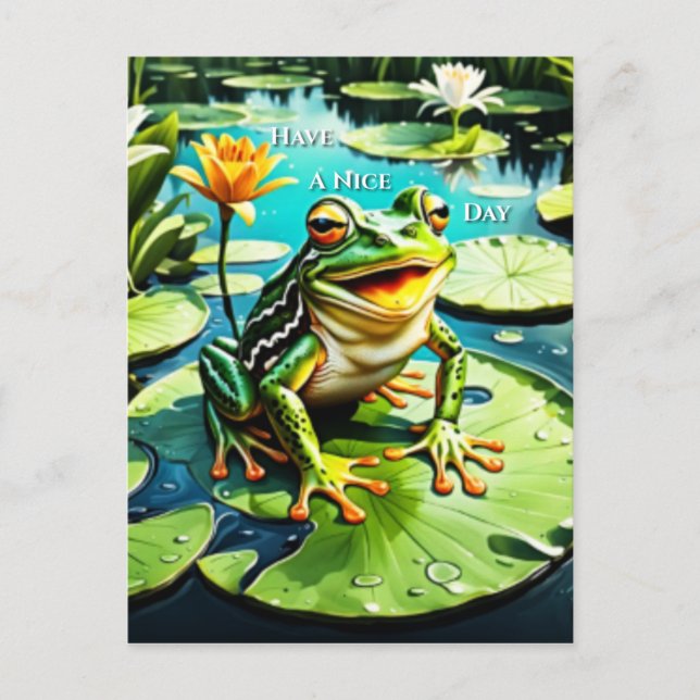 Ein schöner Tag-Leap-Frosch Postkarte (Vorderseite)