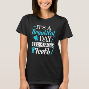 Ein schöner Tag, um Zähne zu retten Zahnspangen Ki T-Shirt