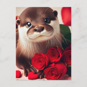 Ein schöner Valentine Otter Postkarte