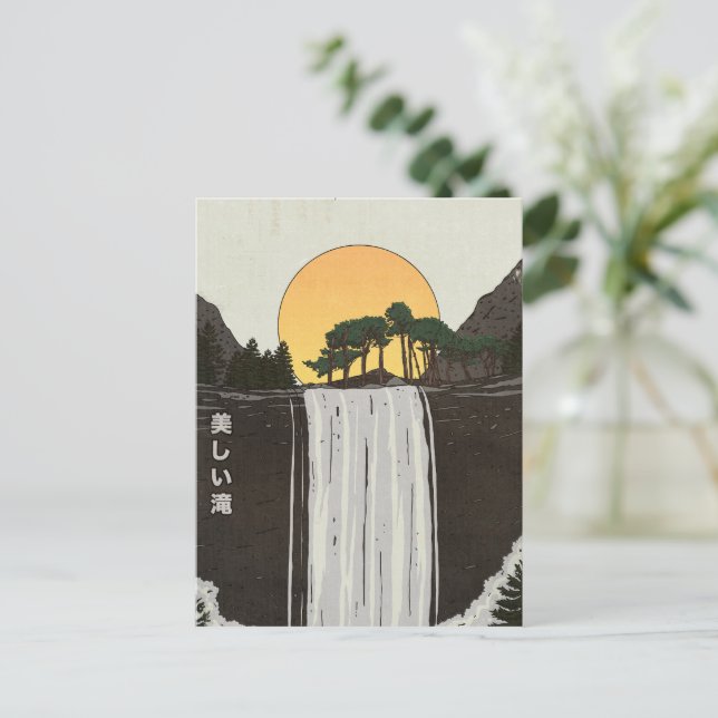 Ein schöner Wasserfall Postkarte (Stehend Vorderseite)