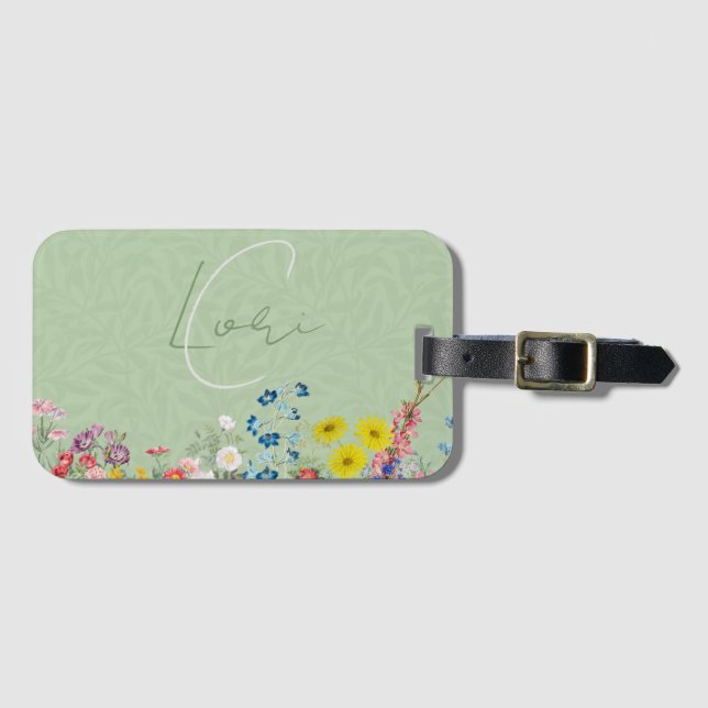 Ein schöner Wildblume personalisiert Gepäckanhänger (Vorderseite (Horizontal))