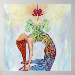 Ein schönes Bild einer Frau, die meditiert Poster