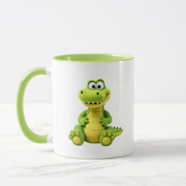 Ein schönes Bild von einem lustigen Krokodil. Tasse