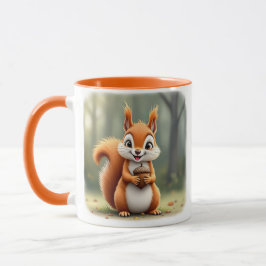 Ein schönes Eichhörnchen präsentiert Ihnen sein Ha Tasse