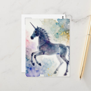 Ein schönes Einhorn-Aquarell Postkarte