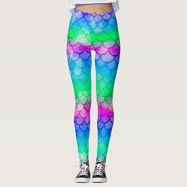 Ein schönes Farbspektrum von Meerjungfrau Leggings (Vorderseite)