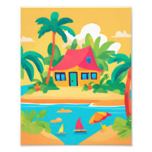 Ein schönes Haus auf einer tropischen Insel
