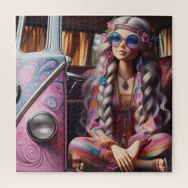 Ein schönes Hippie Girl Puzzle (Vertikal)