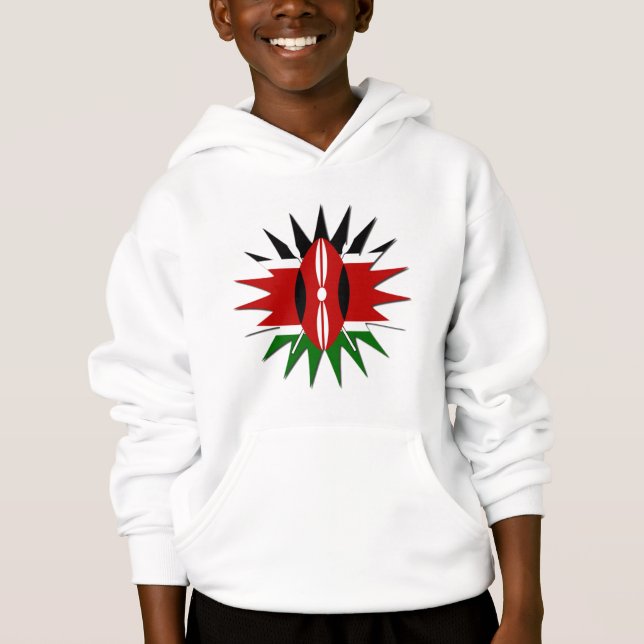 Ein schönes, lebendiges kenianisches Flaggenmuster Hoodie (Vorderseite)