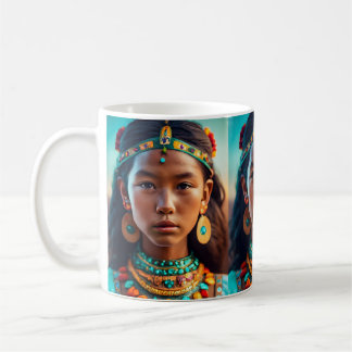 Ein schönes Mädchen aus den indischen Stämmen Kaffeetasse