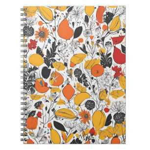 Ein schönes Notebook mit Abstrakter botanischer Ku Notizblock