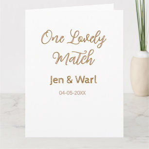 ein schönes Paar rosa goldener Name Datum Hochzeit Karte