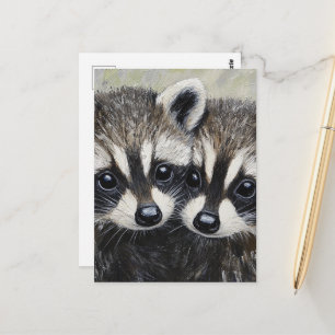 Ein schönes Paar Waschbärbabys Postkarte