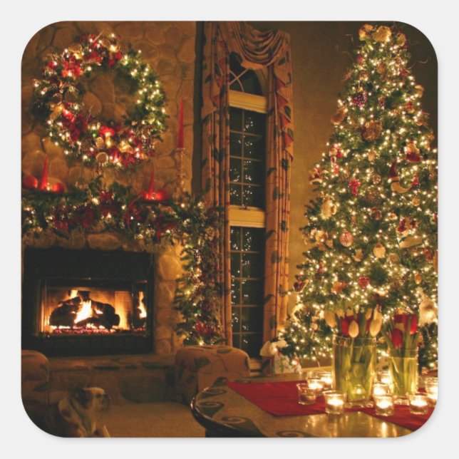 Ein schönes Weihnachten Quadratischer Aufkleber (Vorderseite)
