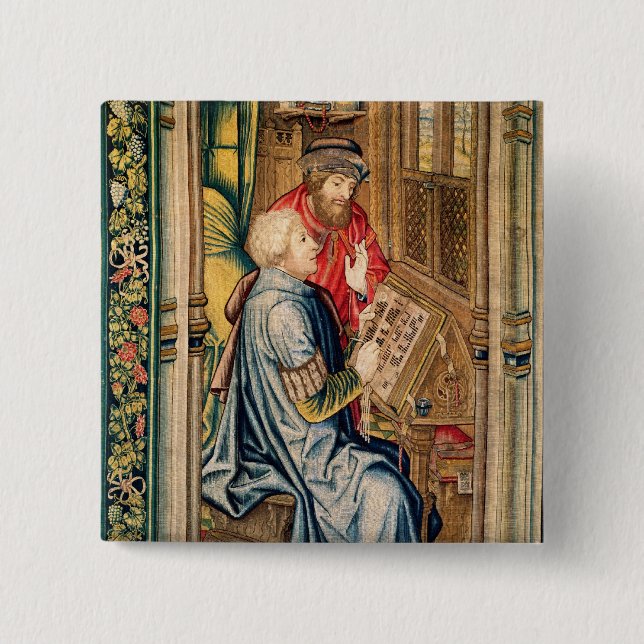 Ein Schreiber, der ein Konto schreibt Button (Vorderseite)