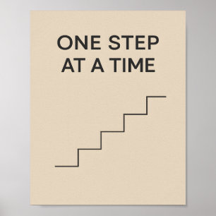 Ein Schritt nach dem anderen – Minimalistische Mot Poster