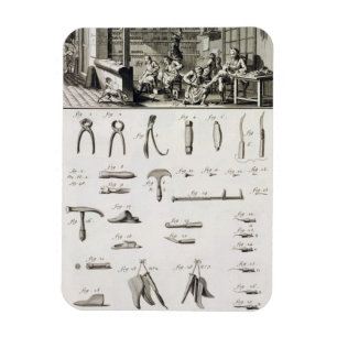 Ein Schuh und ein Bootmaker und ihre Werkzeuge, Magnet