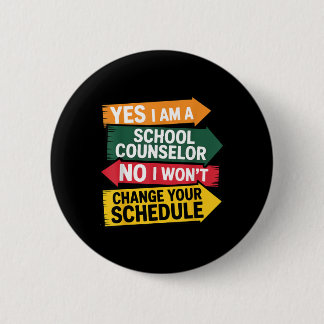 Ein Schulberater Lustiger Stundenplan Büro Button