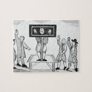 Ein schuldiger Mann im DorfPillory, Kopie eines Puzzle