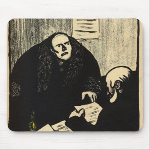 Ein schuldiger Verdächtiger versucht, eine Frage Mousepad