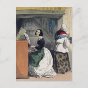Ein Schüler der Musikschule von 'Les Femmes de Postkarte