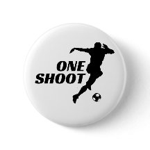 Ein-Schuss-Fußball-Silhouette-Button-Pin - Fußball