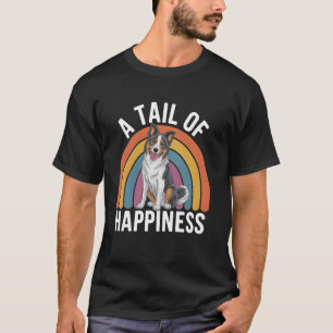 Ein Schwanz des Glücks Border Collie Hund Retro Re T-Shirt